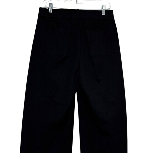 J. Crew Sydney Wide Leg Pant Cropped Black Cotton Blend Womens Size 6 - Picture 2 of 7